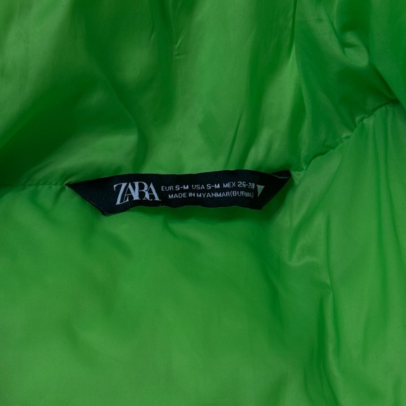 Zara Bright Green Women's Puffer Vest - Picture 3 of 5
